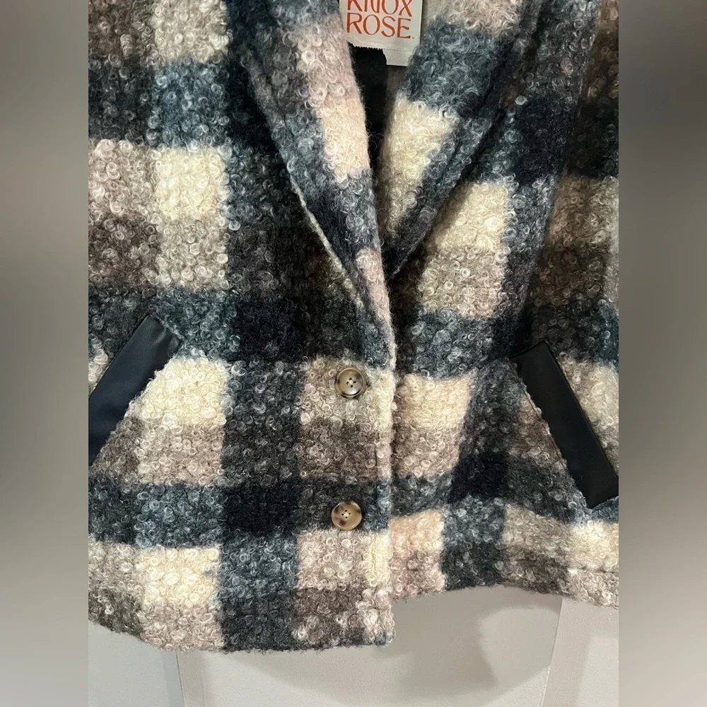 Knox Rose Oversized Fuzzy Shacket Blazer Sweater Size Large - Picture 7 of 9